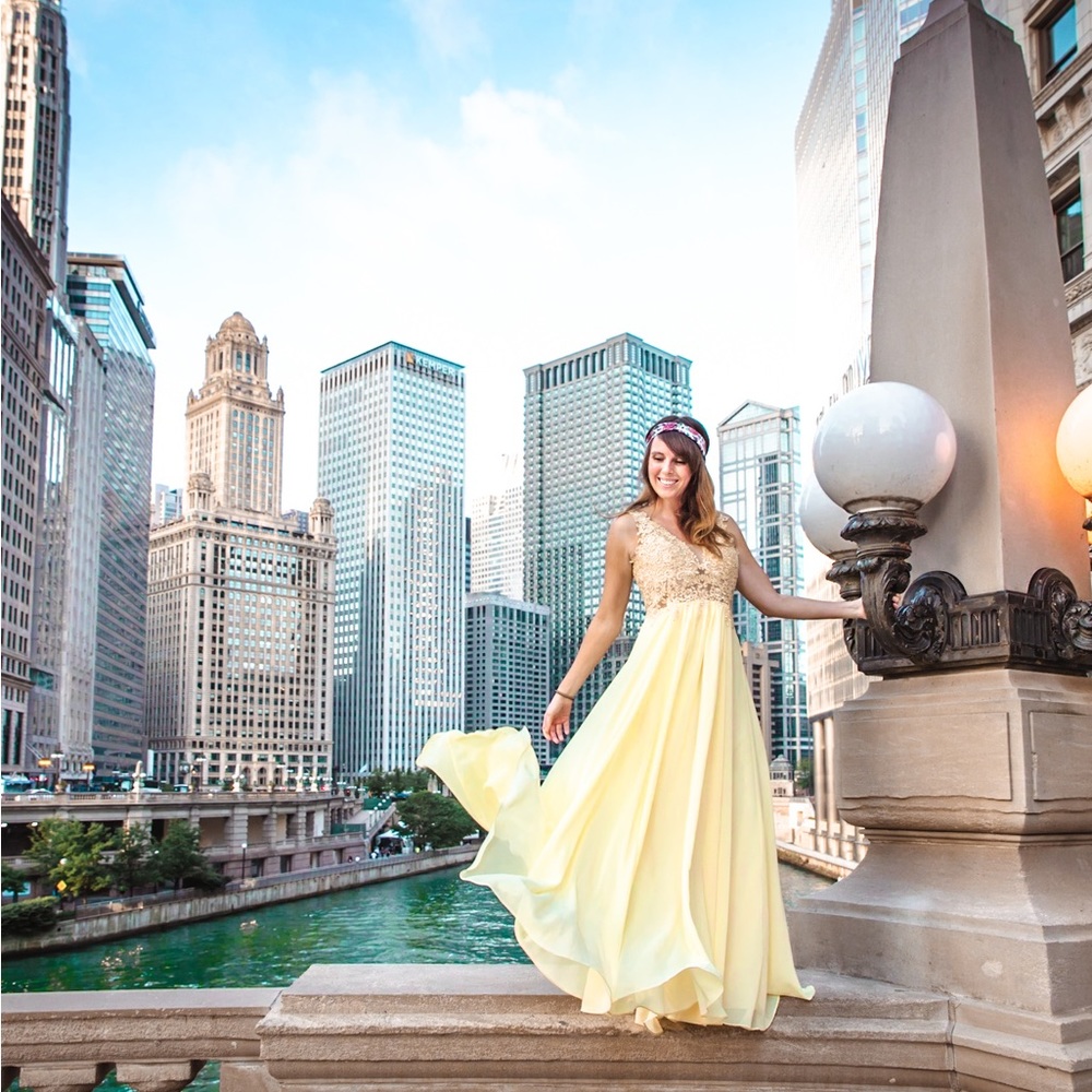 Light Yellow Maxi Gown XS